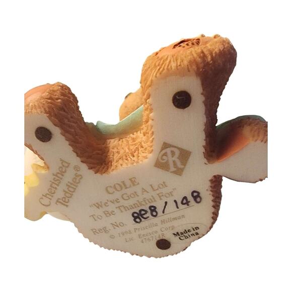 Cherished Teddies Collection "Thankful Cole with Goose" Figurine #476714. - Picture 5 of 5